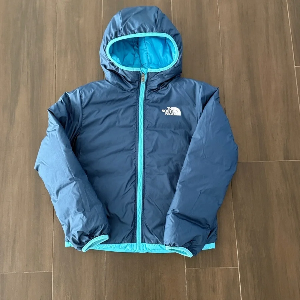 The North Face Reversible Hooded 650- Fill Power Down Jacket (Big Kid)